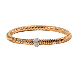 Gold Woven Bracelet with Diamond Embellishment