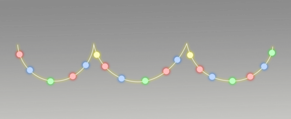 Minimal Multicolor String Lights Garland – Scalloped Festive Decoration for Celebration Background

