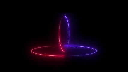 Neon LED lamp frame animation with empty space, ultraviolet light and cosmic vibrant backlight circles, creating an abstract fashion show stage and neon podium background. - Powered by Adobe