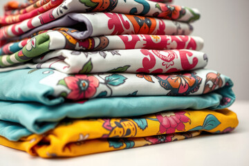 Vibrant Fabrics Stacked Beautifully Together