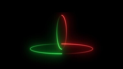 Neon LED lamp frame animation with empty space, ultraviolet light, cosmic vibrant backlight circles, fashion show stage and abstract neon podium background design. - Powered by Adobe