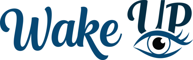 Fototapete Positive Typografie Wake up typography with eye illustration symbolizes alertness and energy for morning routine lifestyle and productivity concept promoting awareness and fresh start for daily activities  © Saidurra12