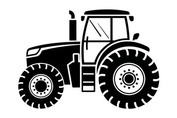 Obraz premium Modern Black Tractor Vector Illustration Agriculture and Farming Equipment Minimalist Design for Farm Equipment Industry Concepts