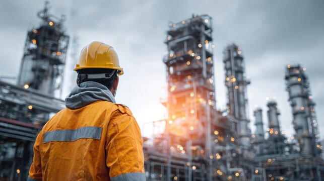 Refinery sector industrial production engineer oil and gas processing facility petrochemical plant