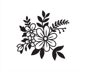 Fototapeta premium Floral Bouquet Illustration – Elegant Decorative Flower Vector Design