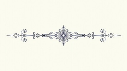 Elegant vintage symmetrical ornamental flourish decorative design divider.