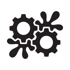 Obraz premium Abstract gears and splatter design