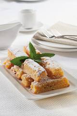 Toucinho do ceu, a typical Portuguese sweet made with almonds and egg yolks.