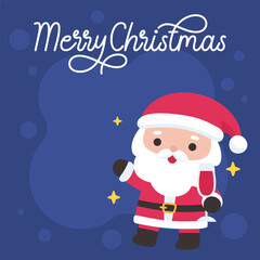 Santa Claus Holding Wine Glass in Festive Night Scene with Merry Christmas Text and Sparkling Details