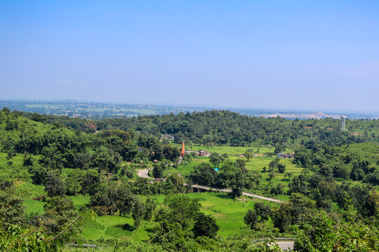 Scenic landscape of Ramgarh Valley in Jharkhand, India. Lush Green valley is perfect for nature lover.