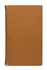 Naklejka premium A vintage brown hardcover book isolated on white background