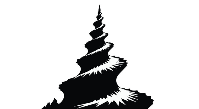 Abstract spiral staircase ascends towards a distant peak, symbolizing progress and ambition.