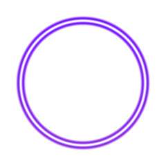 Glowing Purple and White Neon Ring with Transparent Background for Modern Designs