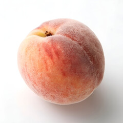 Obraz premium Juicy peach fruit floating above a white background.