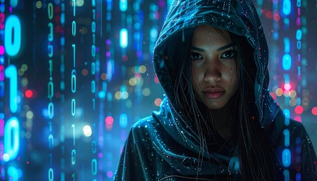 Mysterious Hacker in Digital Realm - A Portrait of Cyber Security.