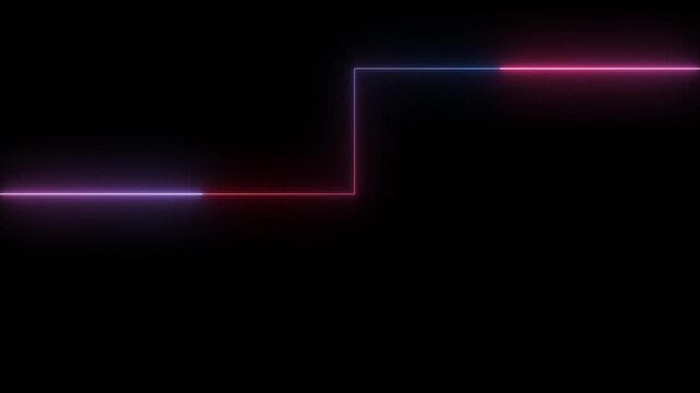 clean minimal neon line divider animation modern glowing ui red and cyan color.
