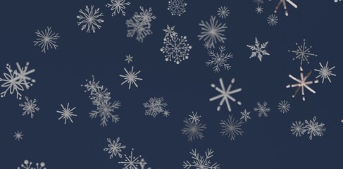 Abstract winter background of snowflakes falling on a deep blue. Ideal for Christmas, seasonal greetings, winter design proj