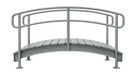 Galvanized steel garden bridge, ideal for light-industrial use in commercial nurseries.