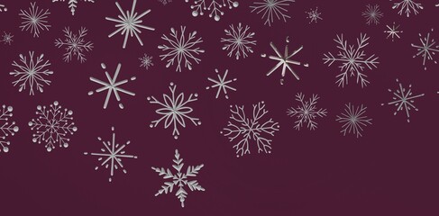 Sophisticated Christmas backdrop featuring silver snowflake details. Perfect for holiday design, seasonal cards, winter prom © vegefox.com