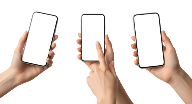 hand holding blank  screen phone