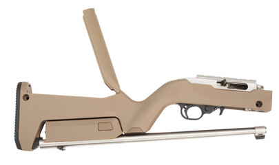 Diassembled 22 rimfire rifle ideal for survival