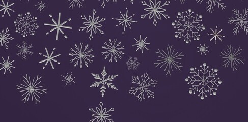 Stunning abstract image of snowflakes against a deep purple backdrop. Perfect for seasonal greetings, winter-themed projects