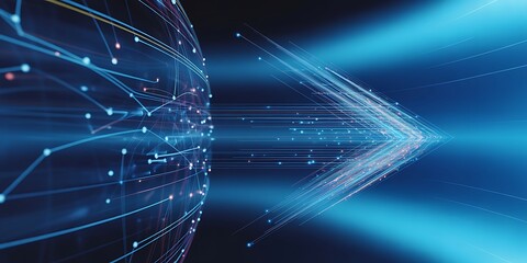 Abstract Digital Network With Glowing Lines And Nodes AI Concept