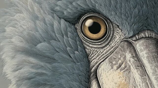close up of a shoebill stork