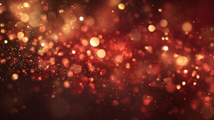 Obraz premium Merry Christmas Background Red Gold Bokeh Lights Holiday Theme