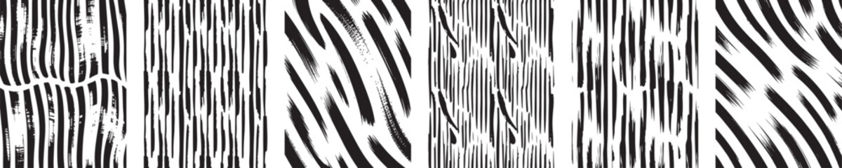 distorted stripe texture set with grunge line patterns and abstract stroke effects