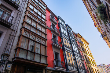 Obraz premium Dans les rues de la vieille ville de Bilbao en Espagne