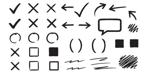 set of hand drawn arrows