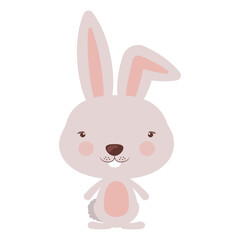 Adorable Cartoon Rabbit with Pink Features A Cute Illustration of a Happy Bunny for Design