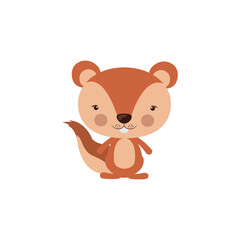Adorable illustrated squirrel character with a friendly demeanor, embodying a charming woodland animal concept
