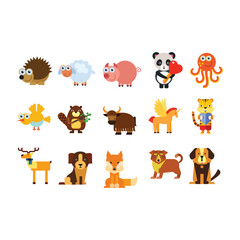Collection of Adorable Cartoon Animal Illustrations A Diverse Set of Animated Creatures