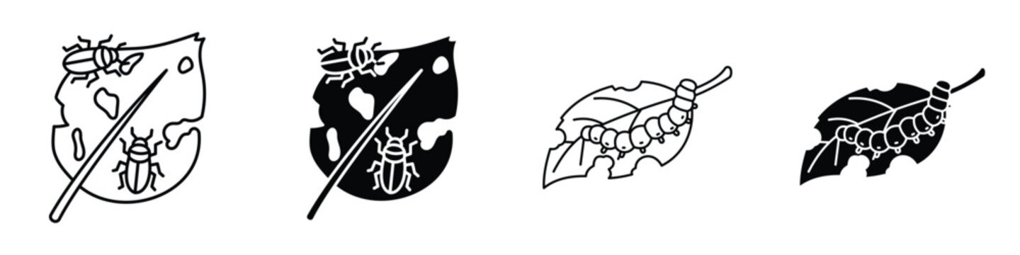 plant pests icon in linear and clipart style pack on white background.