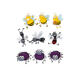 Buzzing Bees and Spooky Spiders A Cartoon Insect Collection