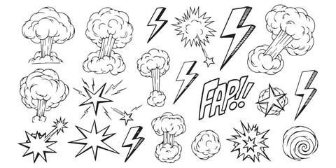 set of hand drawn flowers vector illustration