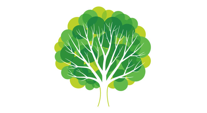 Fresh green tree design for eco friendly concepts or business logos for sustainable brands in nature style