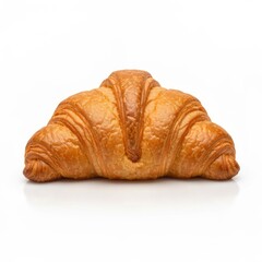 Golden crescent pastry, flaky layers, fresh baked croissant delight for breakfast