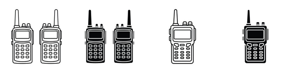 Two way radio icon in linear and clipart style pack on white background. © David