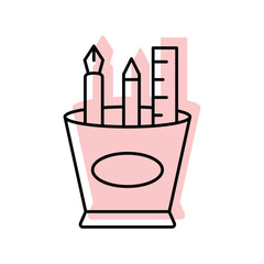 Pencil Jar color shadow thinline icon , vector, pixel perfect, illustrator file 
