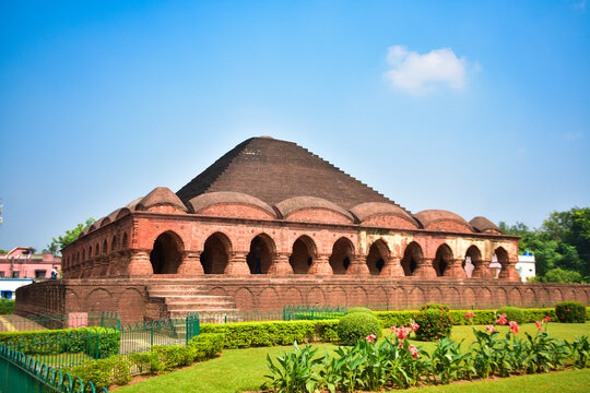The Rasmancha Temple was built by the ruler Bir Hambir at the end of the 16th century. It is located at located at Bishnupur, Bankura district, West Bengal, India. The temple has 108 columns.