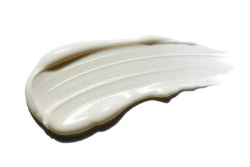 A thick, creamy white cosmetic product swatch on a white background