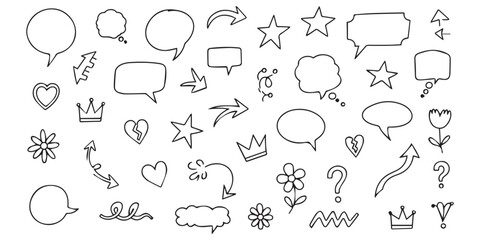 set of hand drawn icons