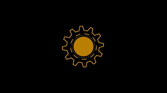 Setting animation coral color video on black background, Update setting icon setup animation .