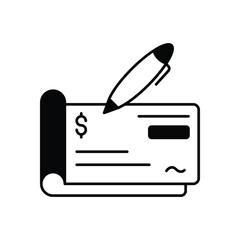 Bank Check vector icon