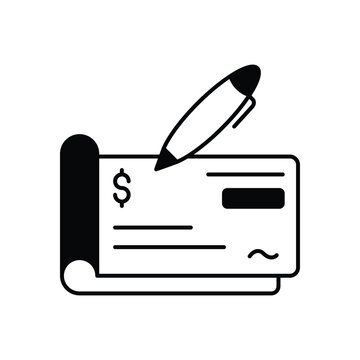 Bank Check vector icon