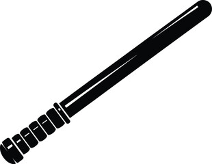 Law enforcement baton weapon security club defense tool officer nightstick control equipment vector