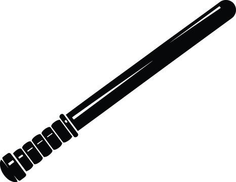 Law enforcement baton weapon security club defense tool officer nightstick control equipment vector